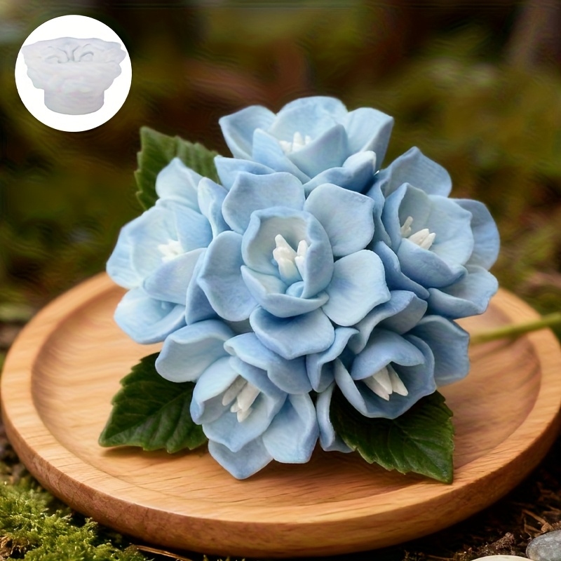 Soap Making Designs - 1 Hydrangea Candle Silicone Mold，Suitable for