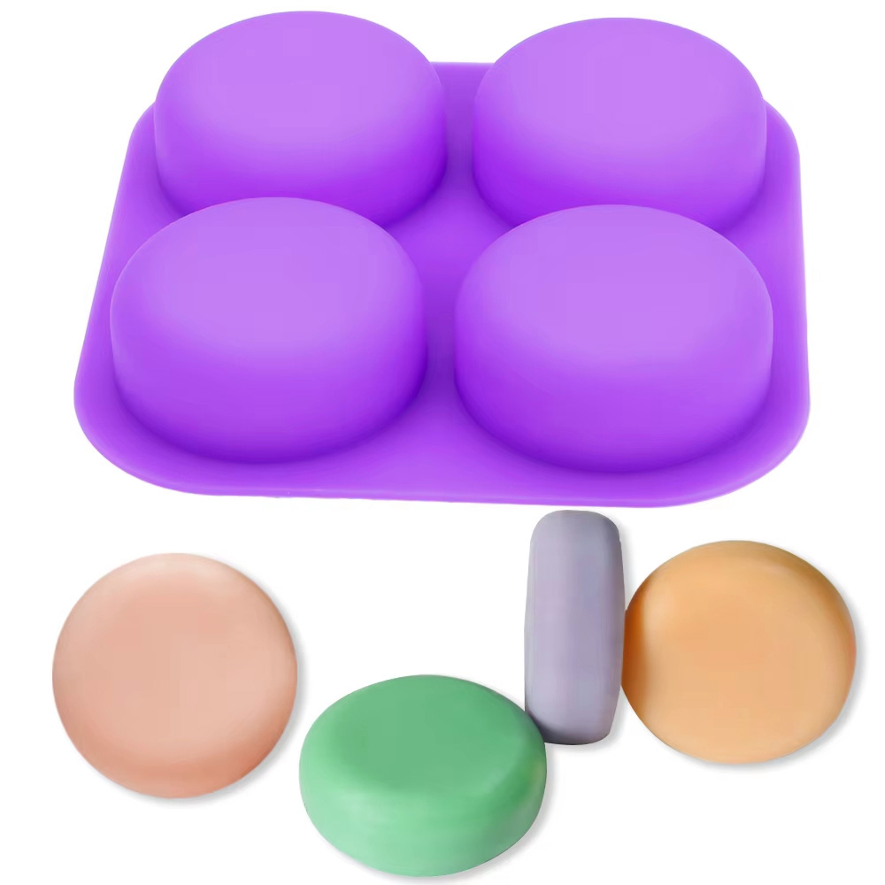 Soap Making Designs - 1-2 PCS 4 Cavity Reusable Round