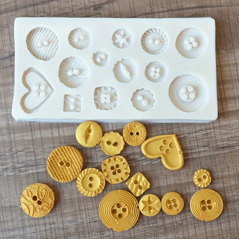 Buttons Shape Silicone Mold Si - đánh giá và giá Soap Making Utensils