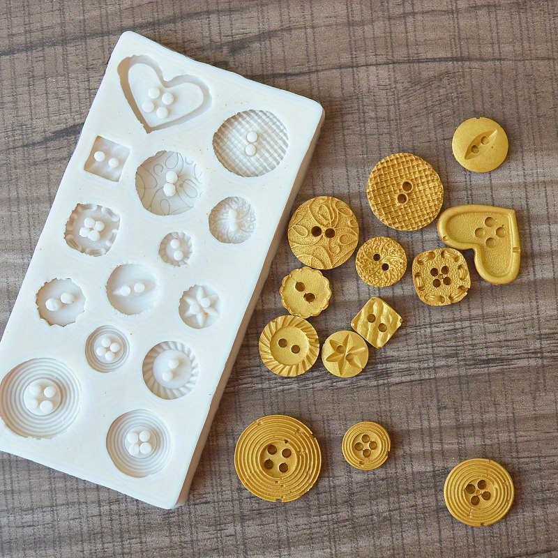 Buttons Shape Silicone Mold Si - đánh giá và giá Soap Making Utensils