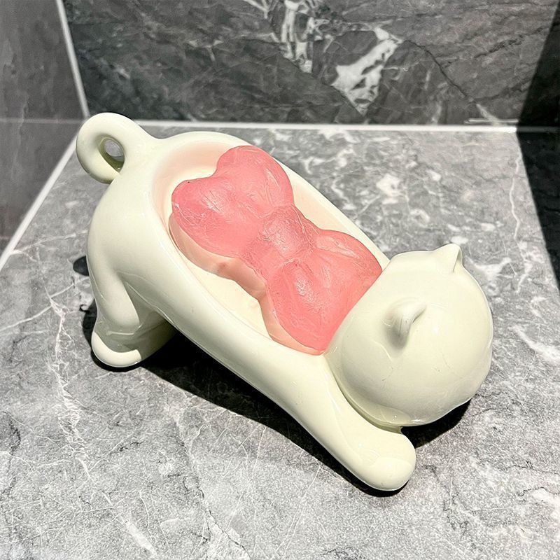 Cute Cat Drain Soap Holder Con - đánh giá và giá Soap Making Utensils