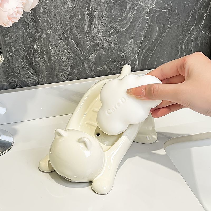 Cute Cat Drain Soap Holder Con - đánh giá và giá Soap Making Utensils