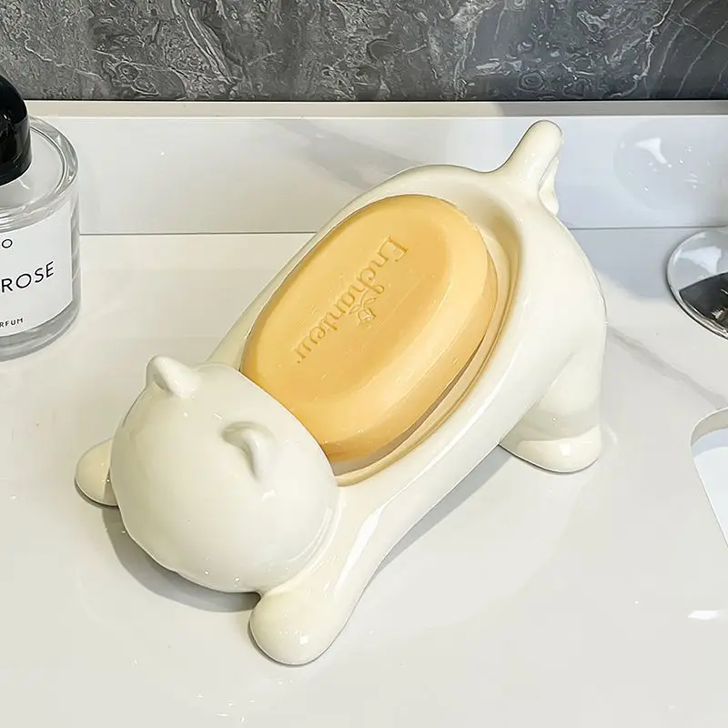 Cute Cat Drain Soap Holder Con - đánh giá và giá Soap Making Utensils