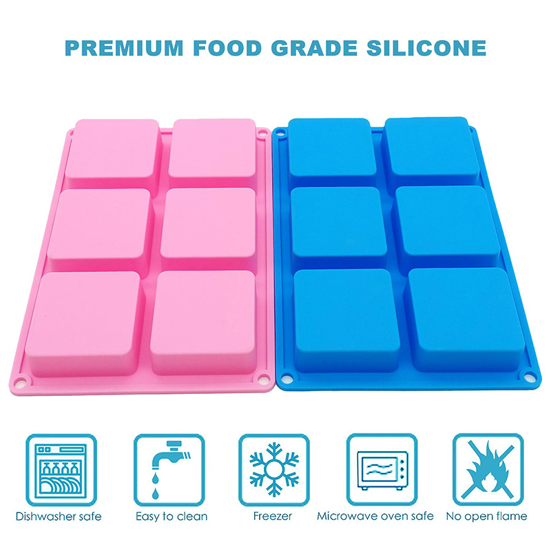 Square Soap Molds 6-Cavity Non - đánh giá và giá Soap Making Designs