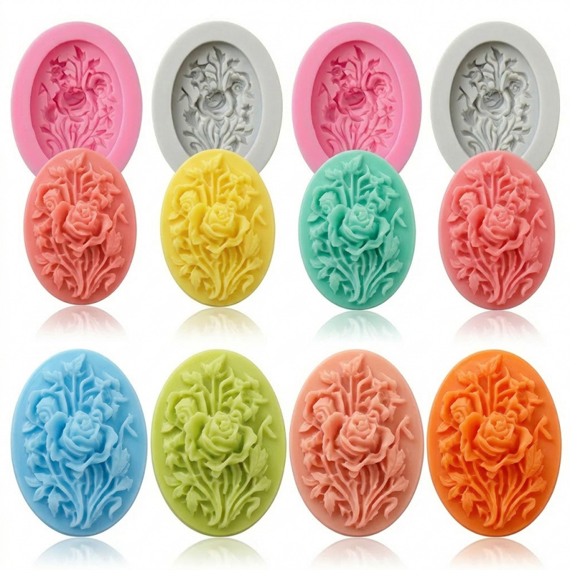 4 Silicone mold with flower sh - đánh giá và giá Soap Making Easy