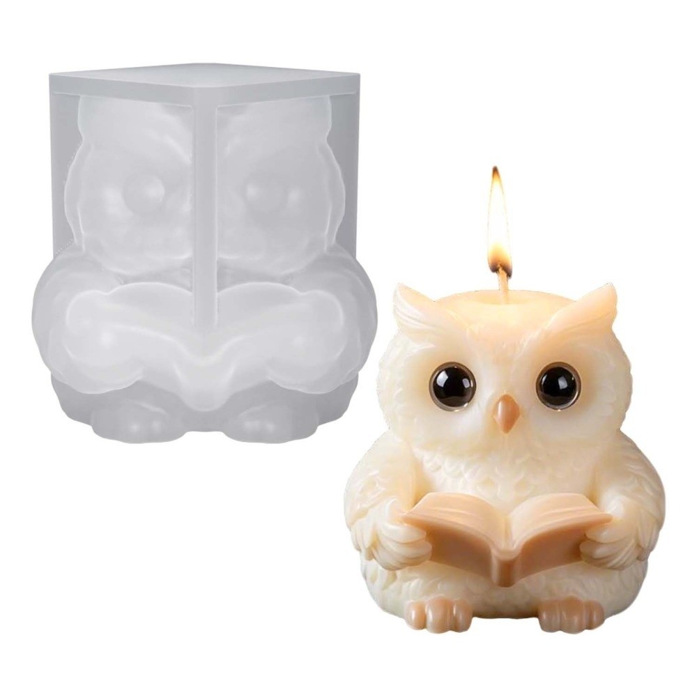 New 3D Design Candle Mold Owl  - đánh giá và giá Soap Making Easy